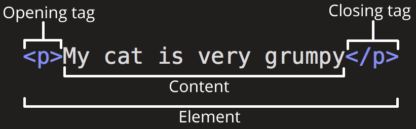 image about opening and closing tag p